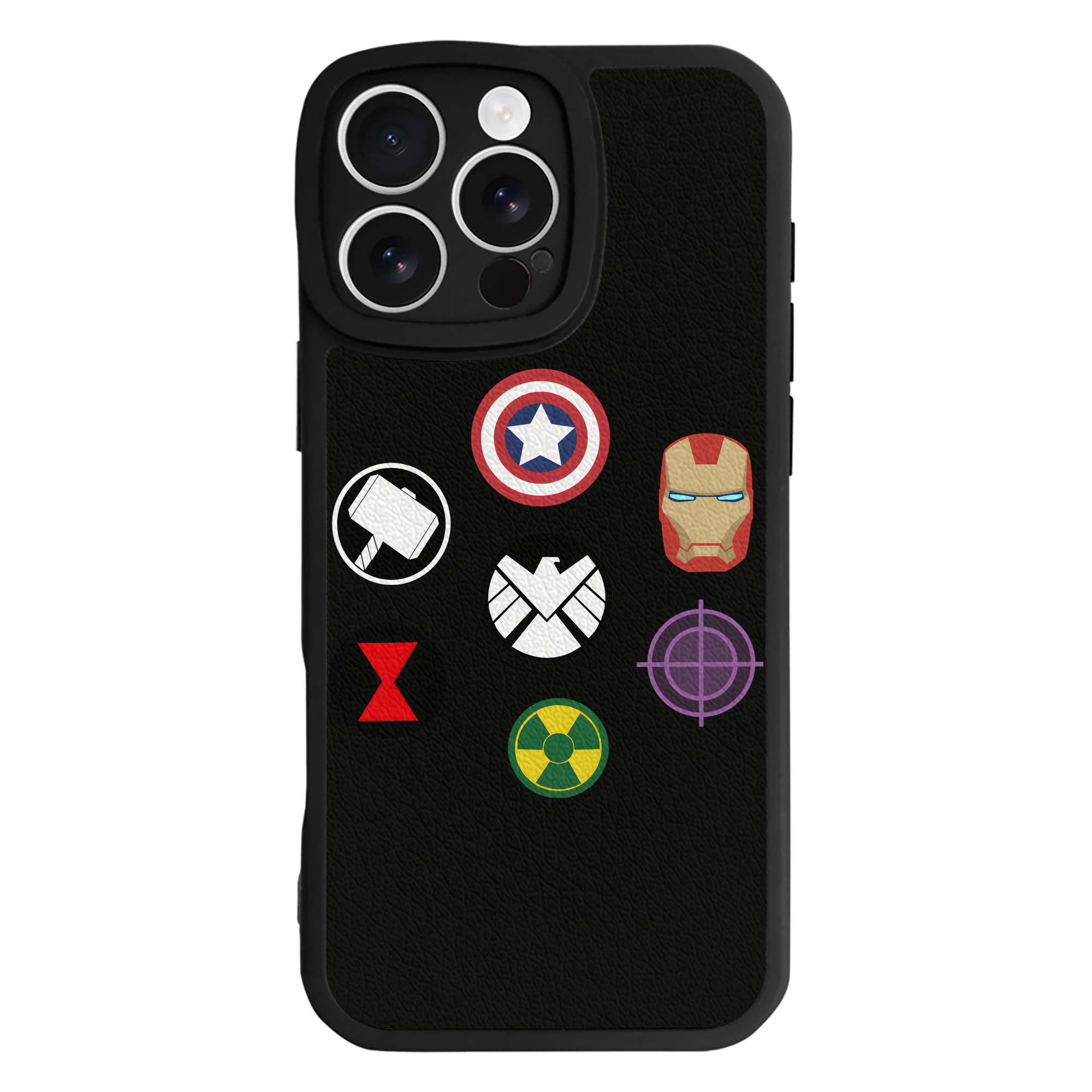 （画像用） アベンジャーズ The Avengers 【iPhone 16シリーズ対応】シリコンスマホケース（レザー調） 材質：シリコン